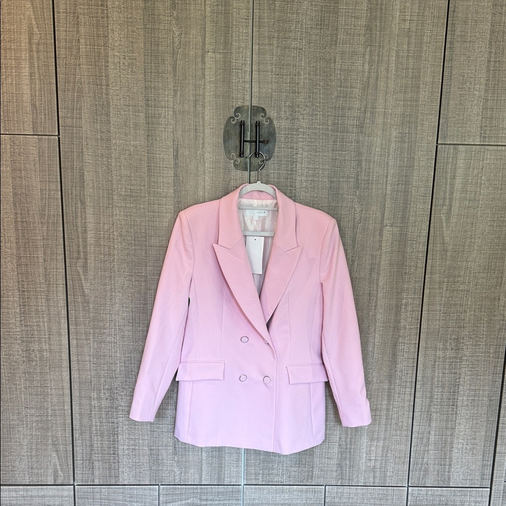 Zara Double-Breasted Shoulder Pad Blazer